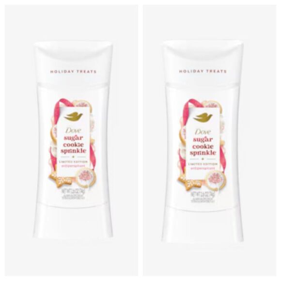 DOVE Limited Edition SUGAR COOKIE SPRINKLE HOLIDAY TREATS Deodorant Lot of 2 NEW - Picture 1 of 4